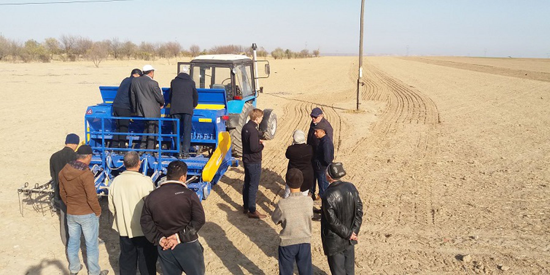 Demonstration of sowing machine