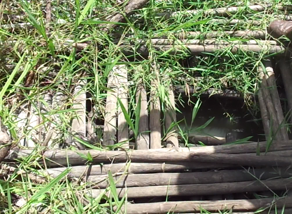 Photo showing underground water abstraction hole in the ground in Northern Uganda