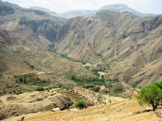 leveled mountain terraces